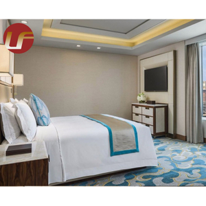 تصميم جديد 5 نجوم سرير فندق حجم كينج طقم سرير فندق أثاث غرفة نوم مجموعة أثاث منزلي للفنادق للبيع